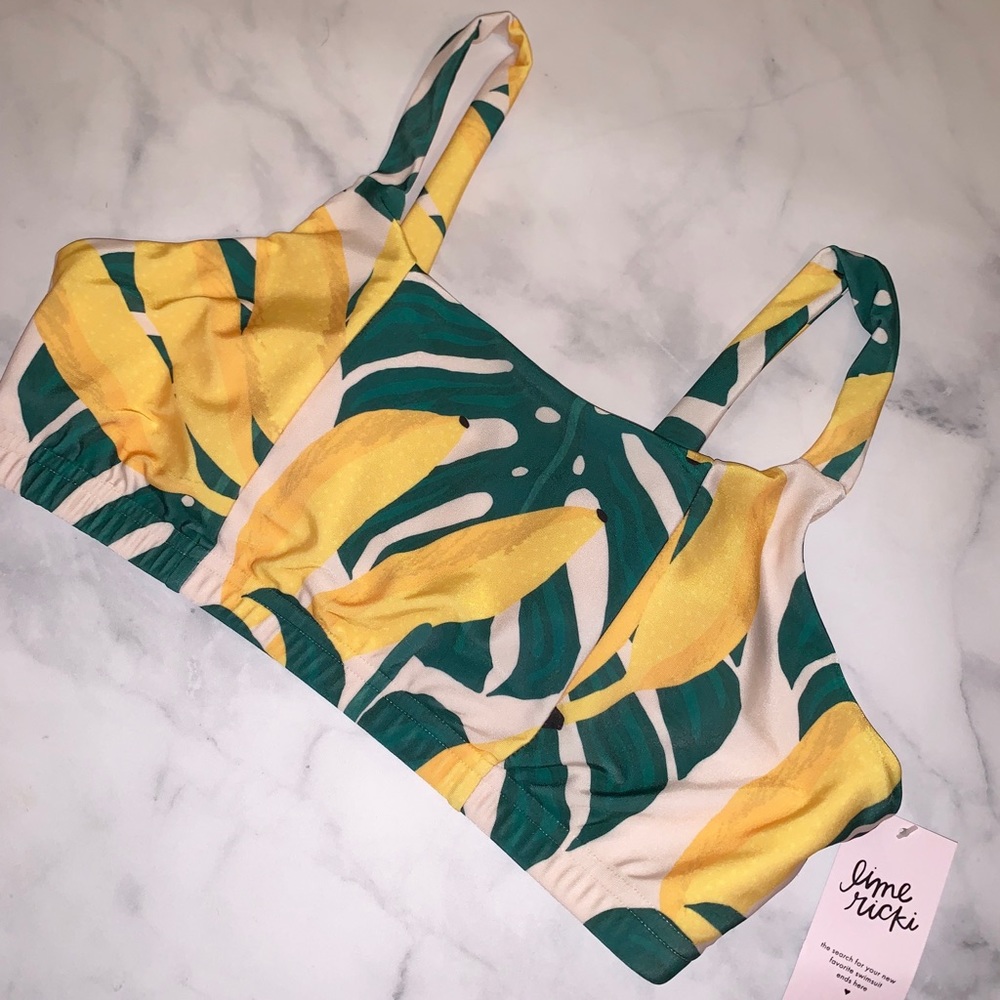 Lime Ricki tropical swim top